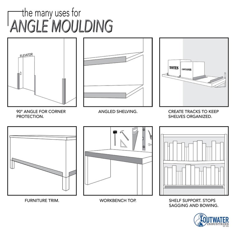 Outwater Plastics 1940-Bk Black 1-1/2 Inch X 1-1/2 Inch X 3/64 (.047) Inch Thick Styrene Plastic Even Leg Angle Moulding 36 Inch Lengths (Pack of 4) - Image 3